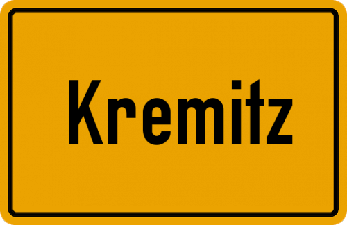Ortsschild Kremitz