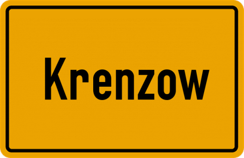 Ortsschild Krenzow
