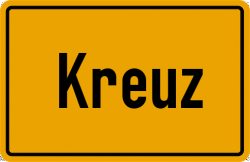 Ortsschild Kreuz, Kreis Ebersberg, Oberbayern