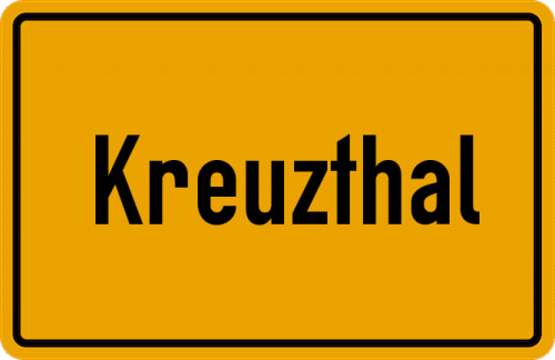 Ortsschild Kreuzthal, Unterfranken