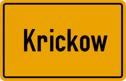 Ortsschild Krickow