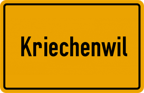 Ortsschild Kriechenwil