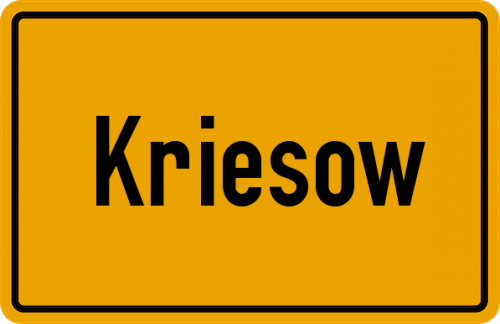 Ortsschild Kriesow