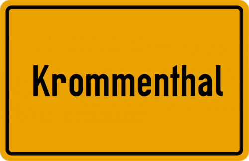 Ortsschild Krommenthal