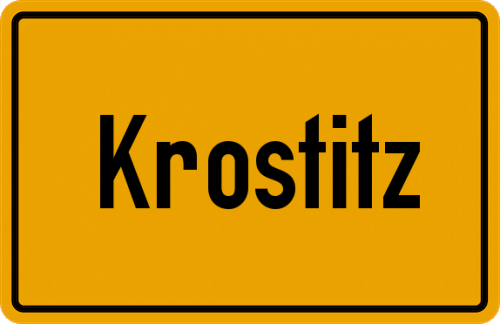 Ortsschild Krostitz