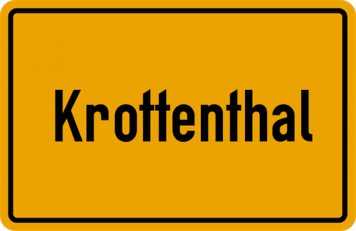 Ortsschild Krottenthal, Oberpfalz