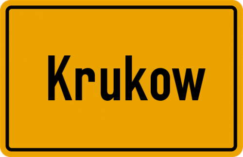 Ortsschild Krukow, Kreis Herzogtum Lauenburg