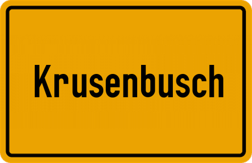 Ortsschild Krusenbusch, Holstein