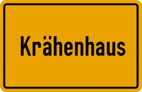 Ortsschild Krähenhaus, Kreis Tirschenreuth