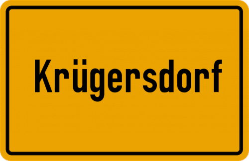 Ortsschild Krügersdorf