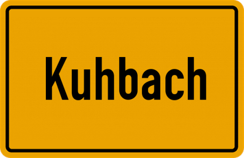Ortsschild Kuhbach