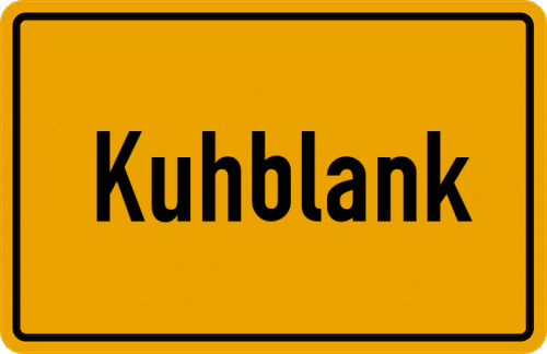 Ortsschild Kuhblank