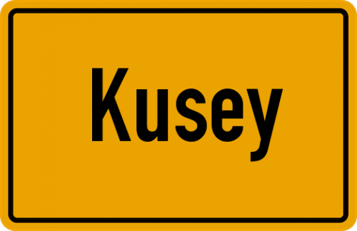 Ortsschild Kusey