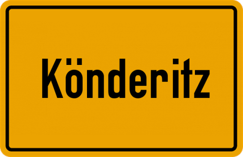 Ortsschild Könderitz