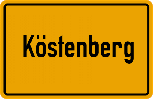 Ortsschild Köstenberg, Kreis Stadtsteinach