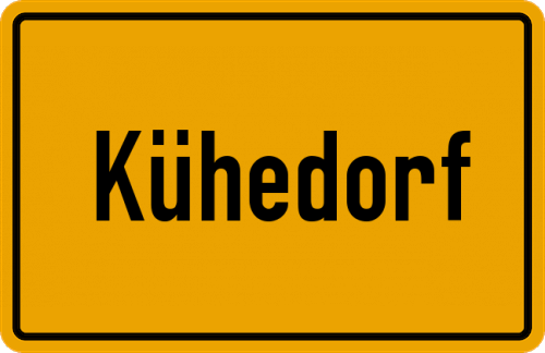 Ortsschild Kühedorf