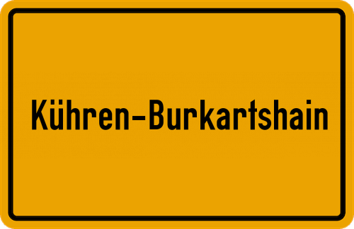 Ortsschild Kühren-Burkartshain