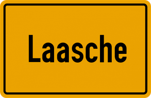 Ortsschild Laasche, Elbe
