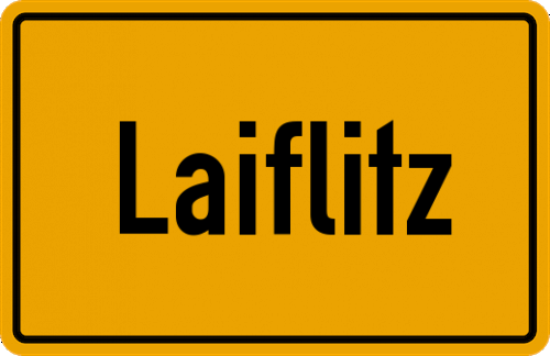 Ortsschild Laiflitz, Kreis Regen