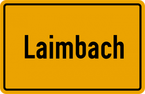 Ortsschild Laimbach, Oberlahnkreis