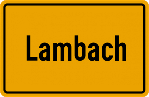 Ortsschild Lambach