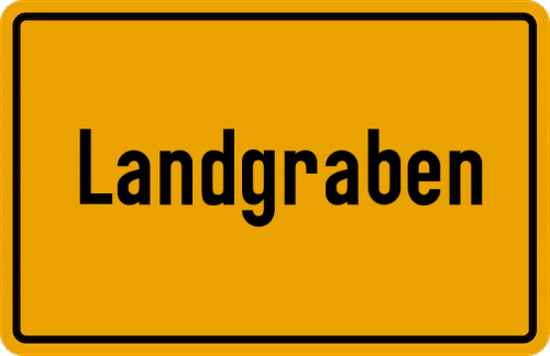 Ortsschild Landgraben, Holstein