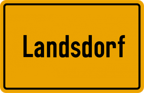 Ortsschild Landsdorf