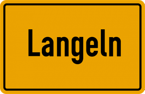 Ortsschild Langeln, Kreis Pinneberg
