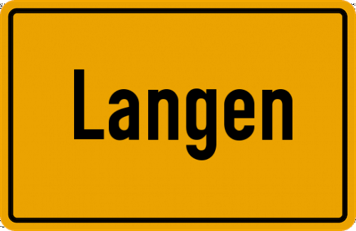 Ortsschild Langen, Emsl