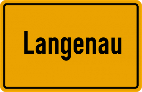 Ortsschild Langenau, Oberfranken
