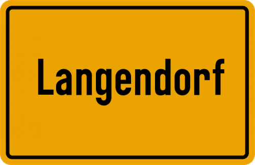 Ortsschild Langendorf, Kreis Euskirchen