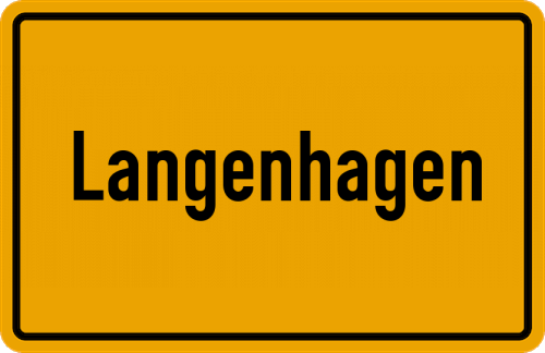 Ortsschild Langenhagen, Kreis Duderstadt, Niedersachsen