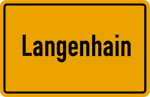 Ortsschild Langenhain, Kreis Eschwege