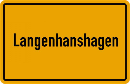 Ortsschild Langenhanshagen