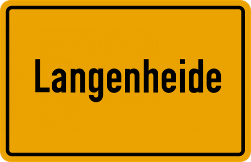 Ortsschild Langenheide