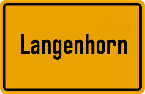 Ortsschild Langenhorn, Holstein
