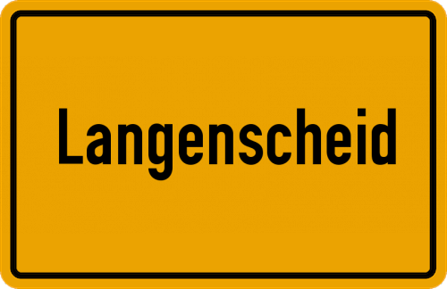 Ortsschild Langenscheid, Rhein-Lahn-Kreis