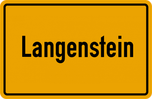 Ortsschild Langenstein, Harz