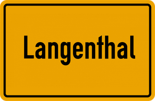 Ortsschild Langenthal, Kreis Hofgeismar