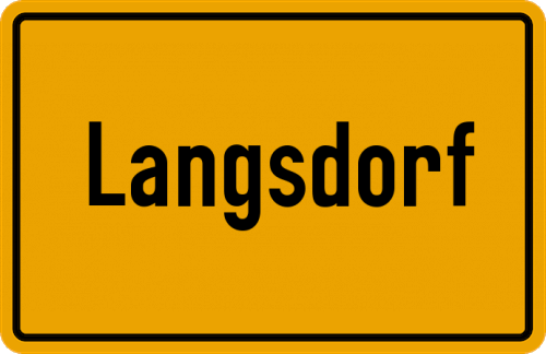 Ortsschild Langsdorf, Kreis Gießen