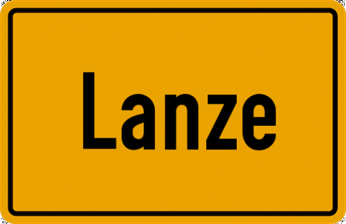 Ortsschild Lanze, Niedersachsen