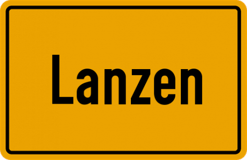 Ortsschild Lanzen, Kreis Kempten, Allgäu