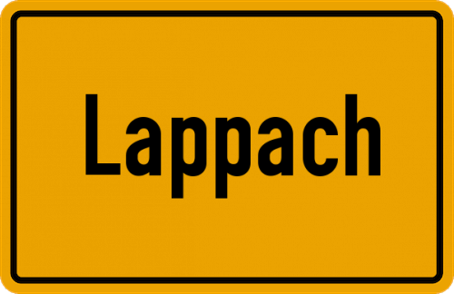 Ortsschild Lappach, Stadt