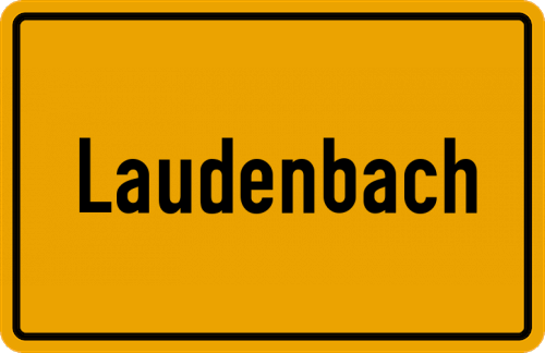 Ortsschild Laudenbach, Unterfranken