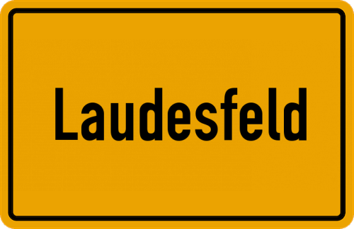 Ortsschild Laudesfeld, Kreis Prüm