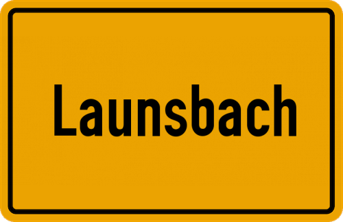 Ortsschild Launsbach