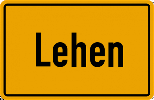 Ortsschild Lehen, Kreis Bayreuth