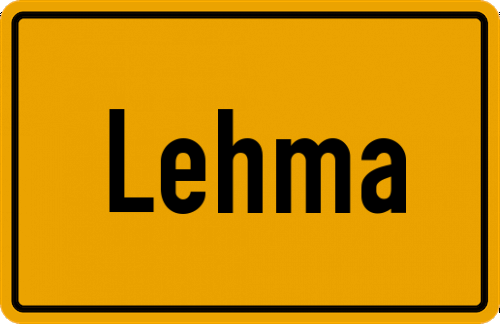 Ortsschild Lehma