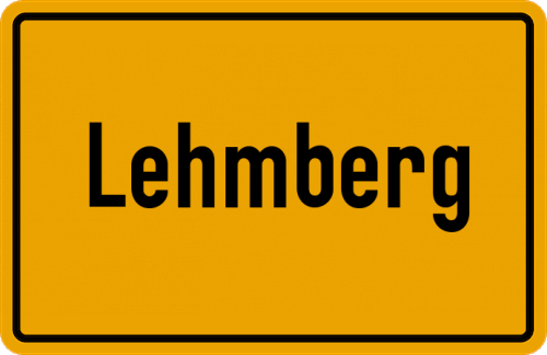 Ortsschild Lehmberg, Gemeinde Deggendorf