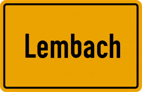Ortsschild Lembach, Hessen